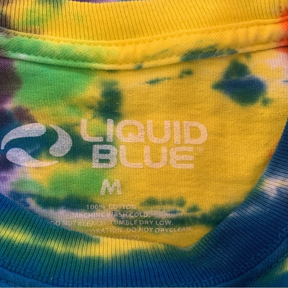 Liquid Blue Tie Dye Tee Shirt Medium Psychedelic Hippie - Picture 3 of 4